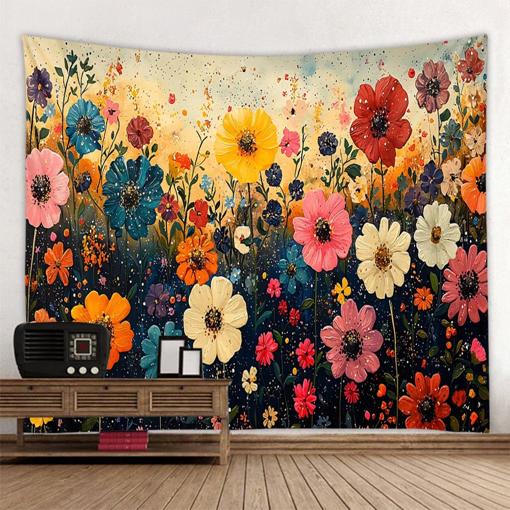 Home Decor Indonesia - Çok Boyutlu Stiller Çiçek Yağlıboya Goblenler