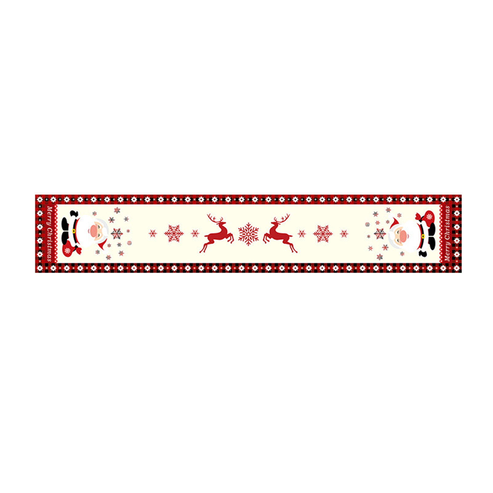 Linen Table Runner - Şenlikli Çiçekli Noel Masa Örtüsü, Tatil