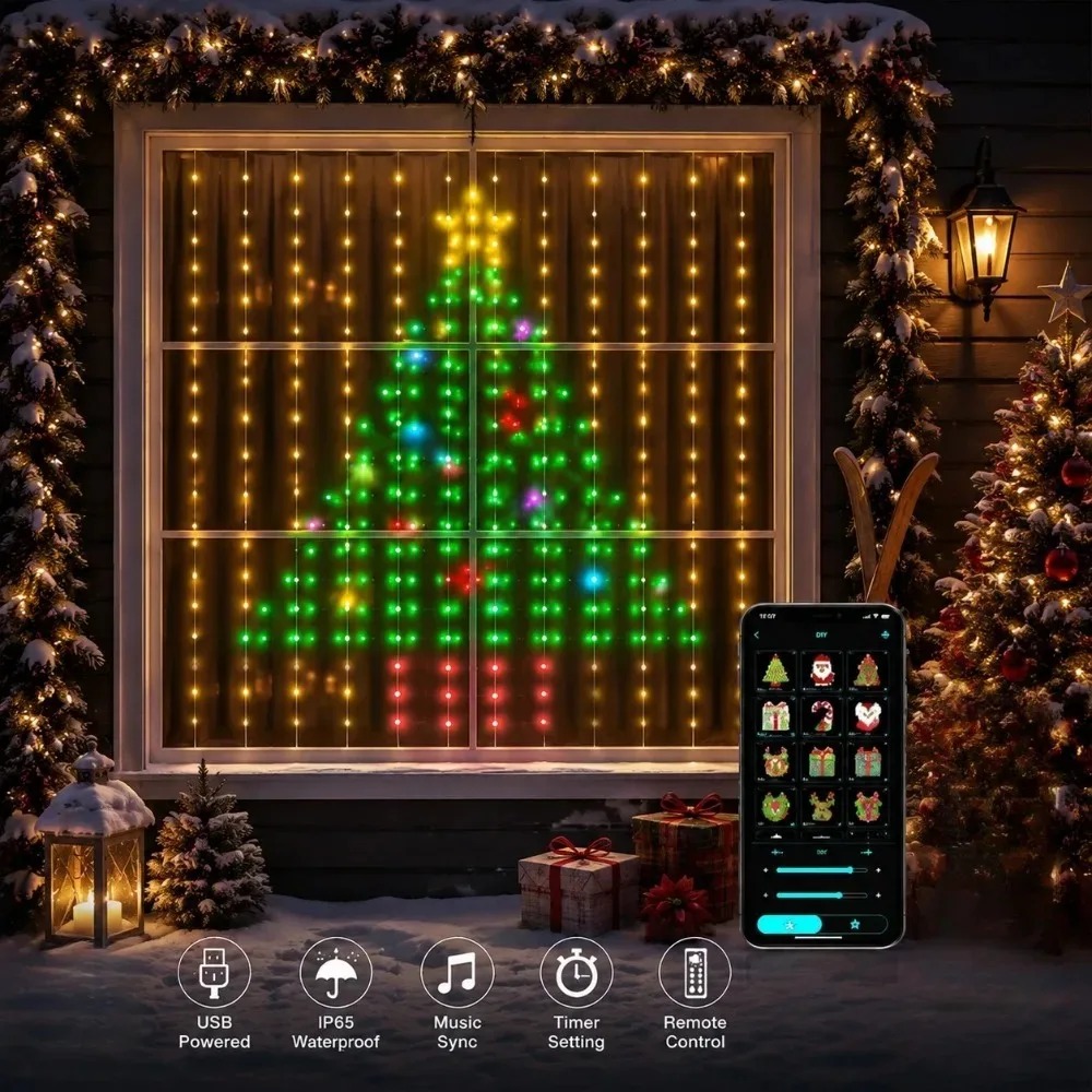 Noel Işık Zinciri LED Perde Iş - Home Decor Free App incelemesi ve fiyatı