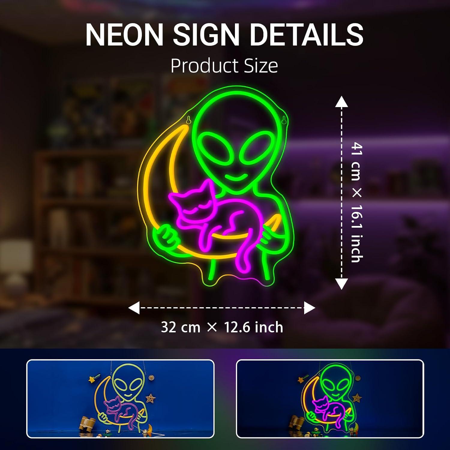 Uzaylı Kedi Neon Tabelası, Uyk - Home Decor Theme incelemesi ve fiyatı